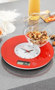 Küchenwaage mit Uhr