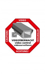 Sticker "Vorsicht Video" 5er Pack