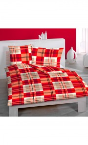 Seersucker-Bettwäsche Karo red